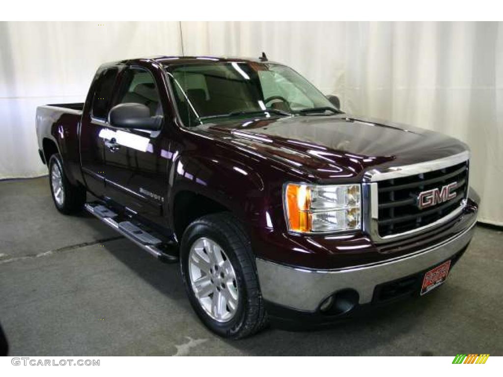 Dark Crimson Metallic 2008 GMC Sierra 1500 SLE Extended Cab 4x4 Exterior Photo #46447461