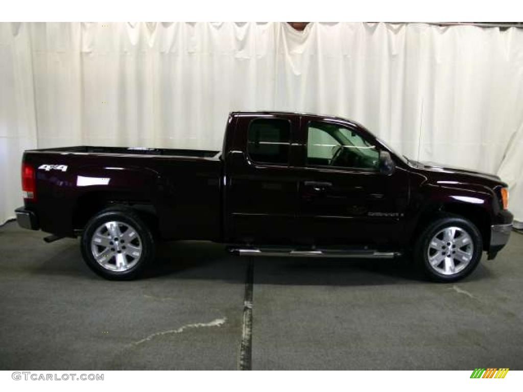2008 Sierra 1500 SLE Extended Cab 4x4 - Dark Crimson Metallic / Ebony photo #2