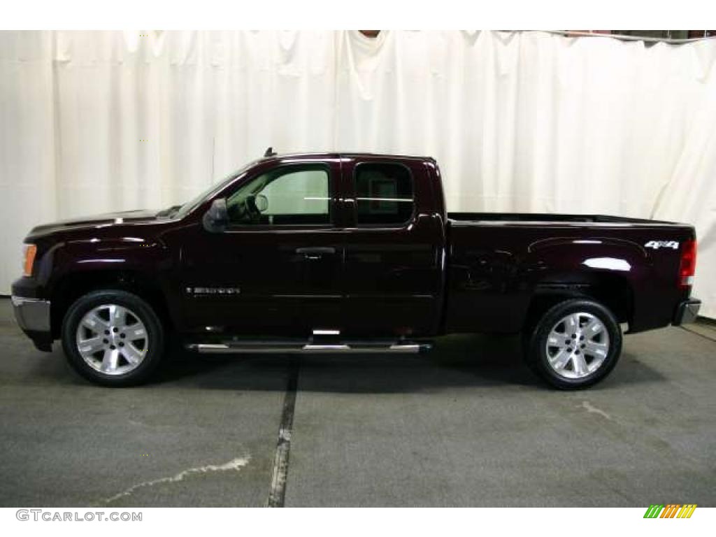 2008 Sierra 1500 SLE Extended Cab 4x4 - Dark Crimson Metallic / Ebony photo #21