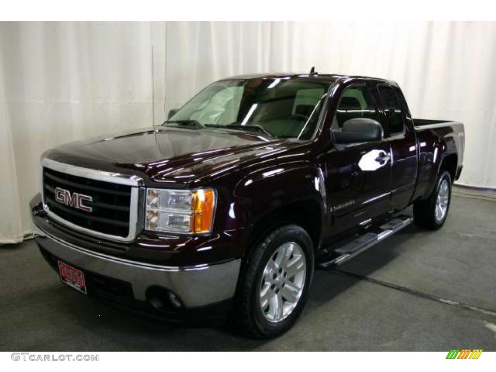 Dark Crimson Metallic 2008 GMC Sierra 1500 SLE Extended Cab 4x4 Exterior Photo #46447761