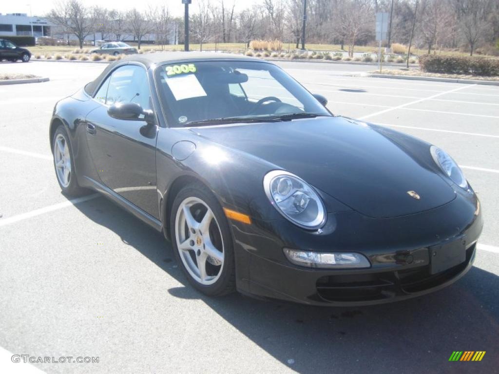 2005 911 Carrera Cabriolet - Black / Black photo #7