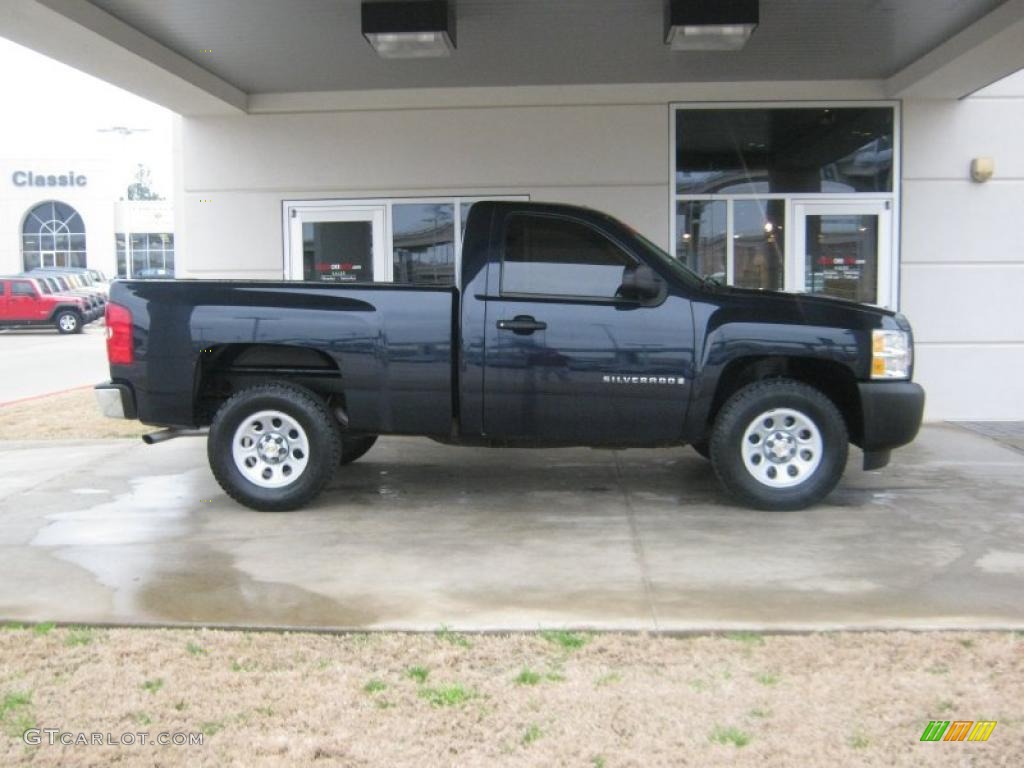 2008 Silverado 1500 LS Regular Cab - Dark Blue Metallic / Dark Titanium photo #5