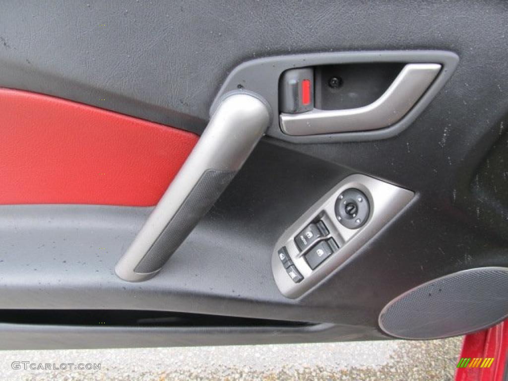 2007 Hyundai Tiburon SE Black/Red Door Panel Photo #46456491