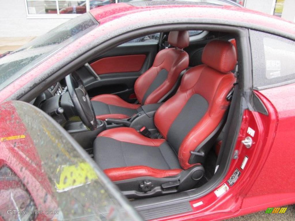 Black/Red Interior 2007 Hyundai Tiburon SE Photo #46456503