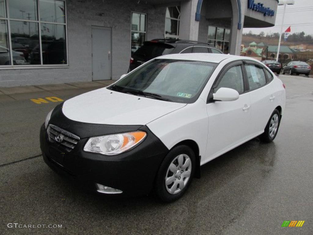 2009 Elantra GLS Sedan - Captiva White / Beige photo #2