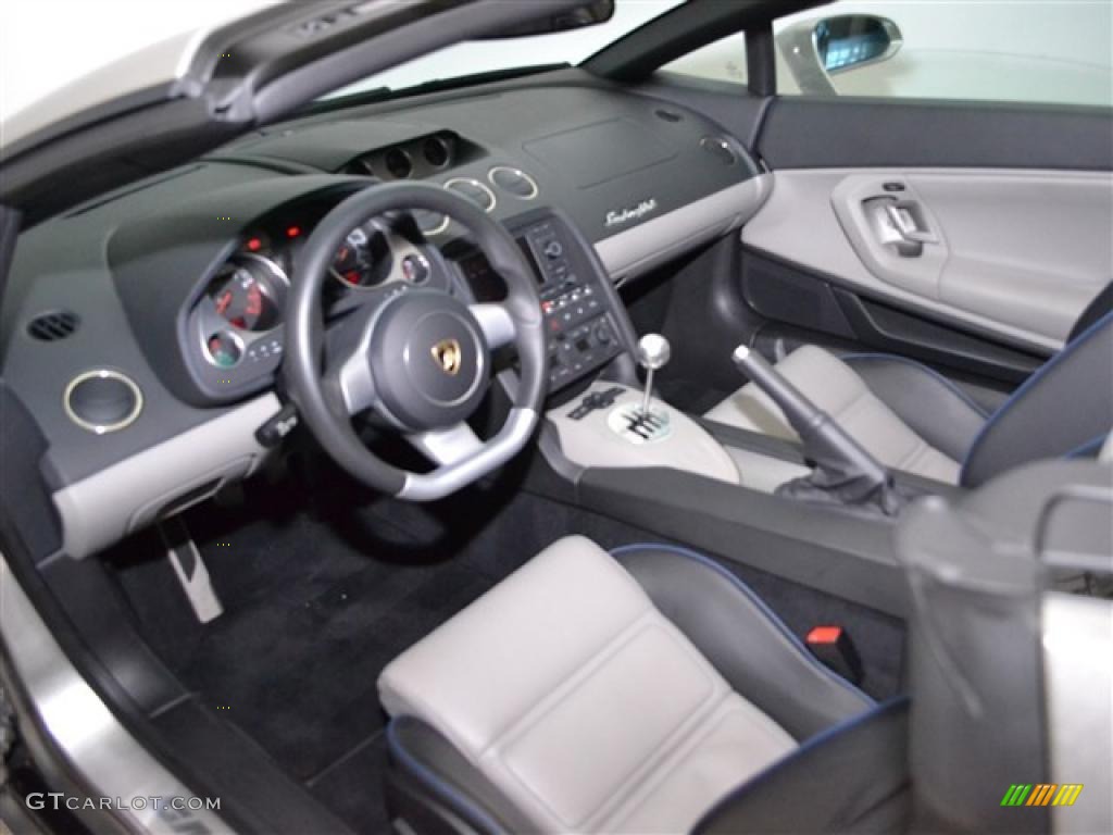 Nero Perseus/Grigio Phoenix Interior 2008 Lamborghini Gallardo Spyder Photo #46458543