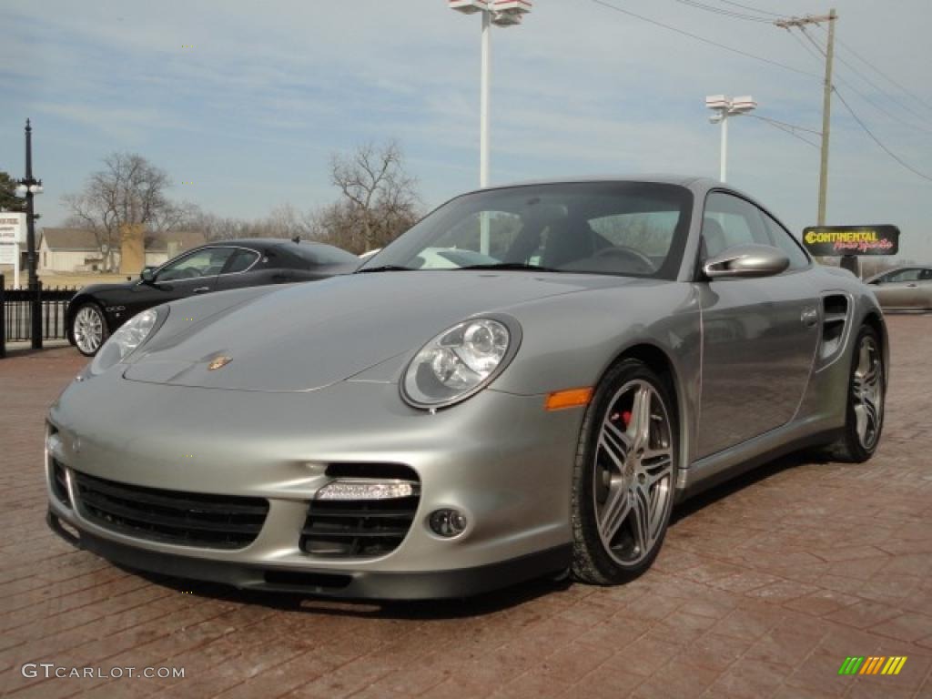 2008 911 Turbo Coupe - GT Silver Metallic / Cocoa Brown photo #7