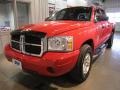 2005 Flame Red Dodge Dakota Laramie Quad Cab 4x4  photo #2