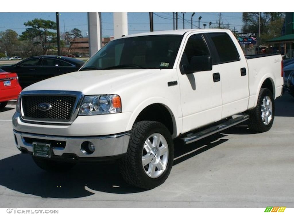 White Sand Tri-Coat 2007 Ford F150 Lariat SuperCrew 4x4 Exterior Photo #46461363