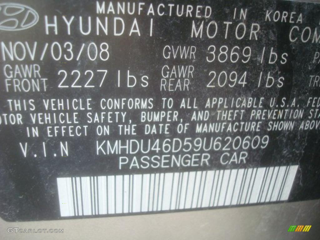 2009 Elantra GLS Sedan - Laguna Sand / Beige photo #16
