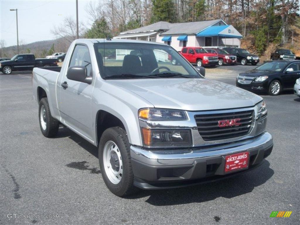 2010 Canyon SLE Regular Cab - Pure Silver Metallic / Ebony photo #4