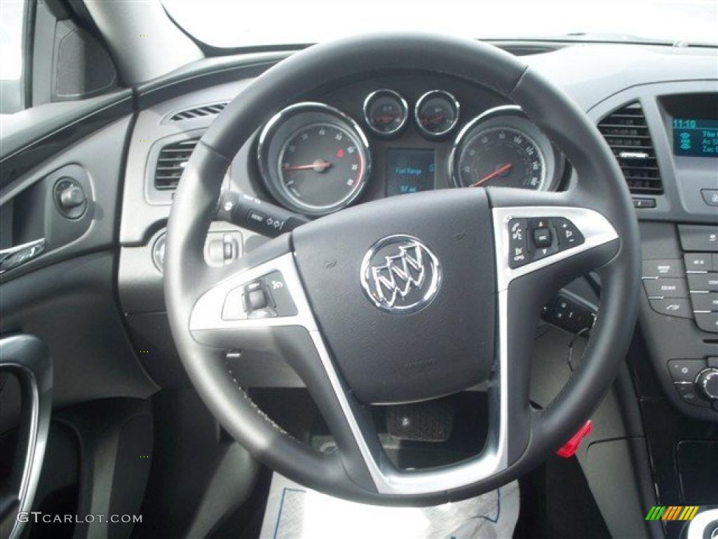 2011 Buick Regal CXL Ebony Steering Wheel Photo #46464468