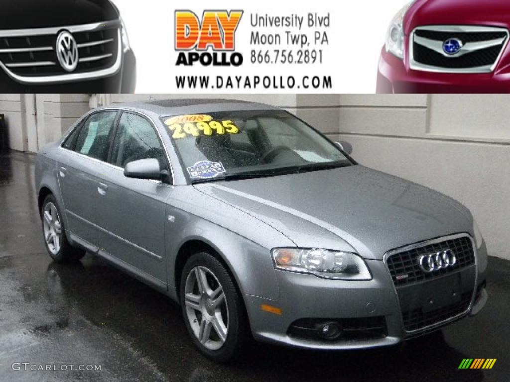 2008 A4 2.0T quattro S-Line Sedan - Quartz Grey Metallic / Light Gray photo #1