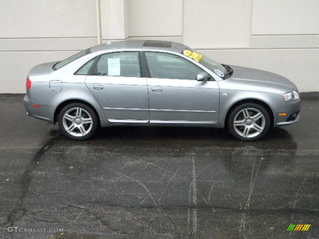 2008 A4 2.0T quattro S-Line Sedan - Quartz Grey Metallic / Light Gray photo #2