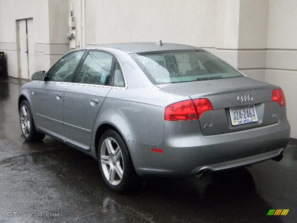 2008 A4 2.0T quattro S-Line Sedan - Quartz Grey Metallic / Light Gray photo #5