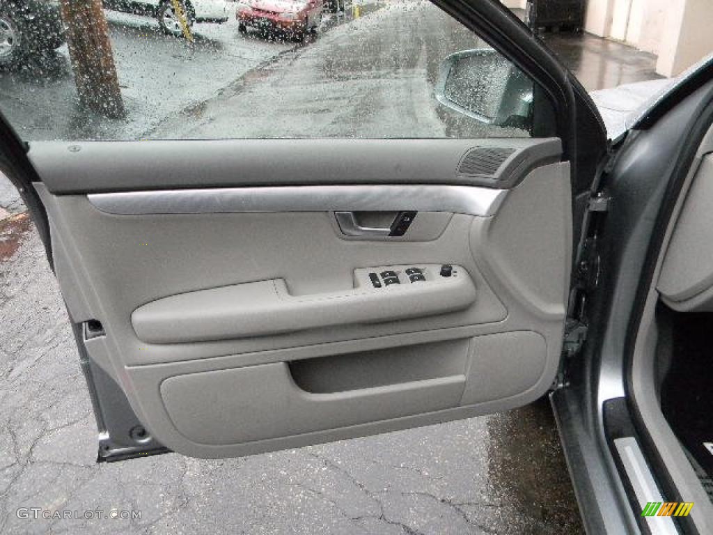 2008 Audi A4 2.0T quattro S-Line Sedan Light Gray Door Panel Photo #46466259