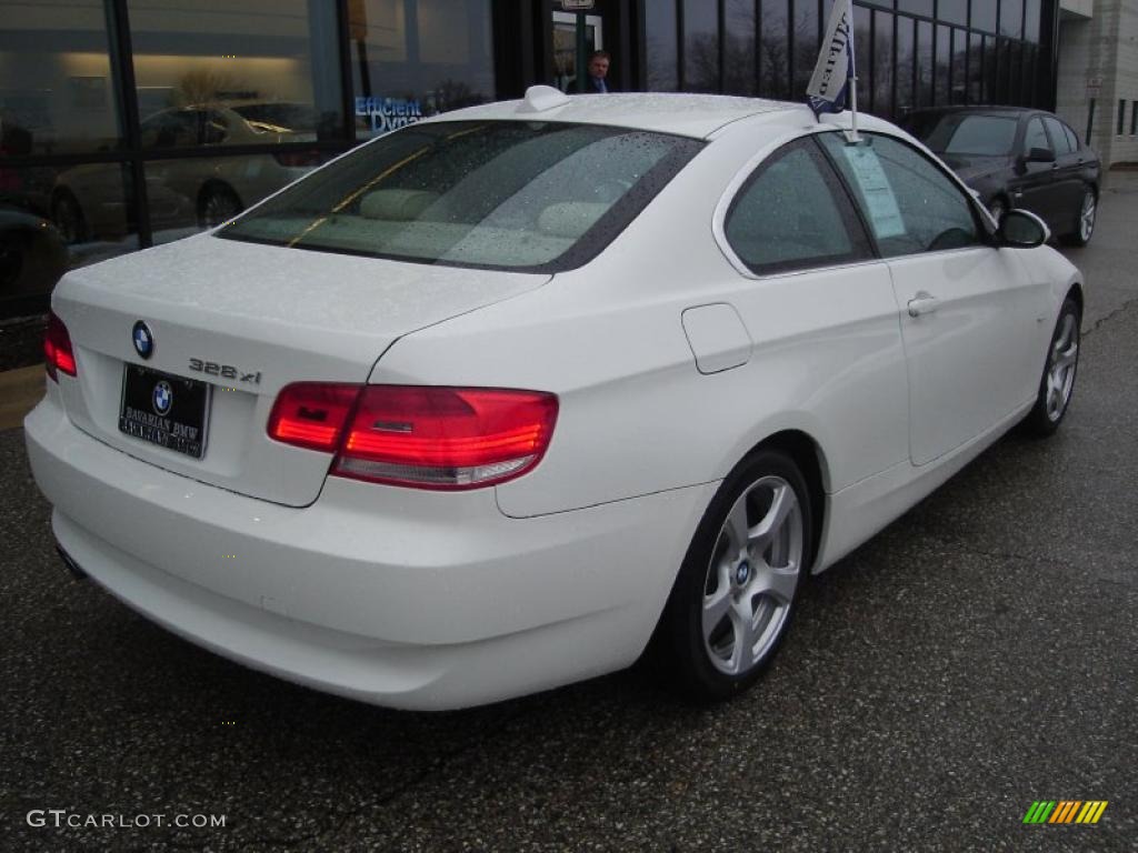 2008 3 Series 328xi Coupe - Alpine White / Cream Beige photo #5