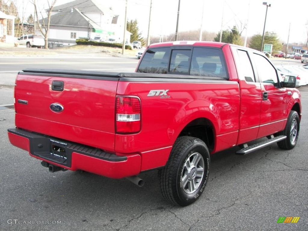 Bright Red 2008 Ford F150 STX SuperCab 4x4 Exterior Photo #46467876