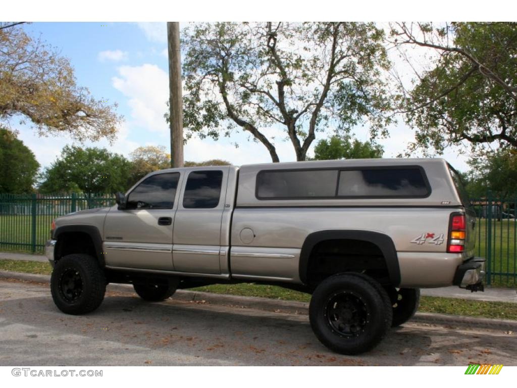 2000 Sierra 2500 SLT Extended Cab 4x4 - Pewter Metallic / Graphite photo #6