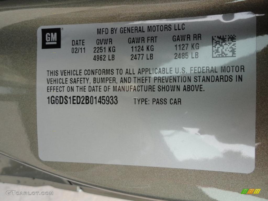 2011 Cadillac CTS 4 AWD Coupe Info Tag Photo #46471500