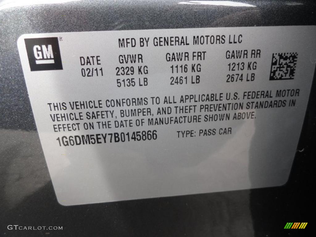 2011 Cadillac CTS 4 3.0 AWD Sedan Info Tag Photo #46472226