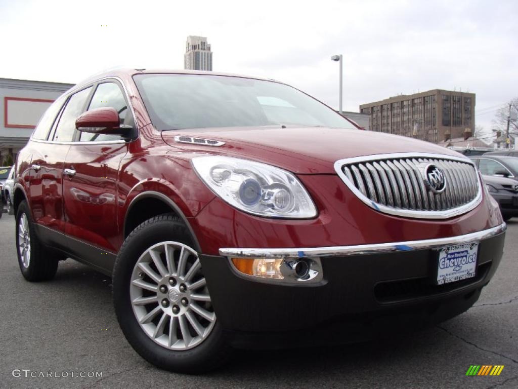 2008 Enclave CXL AWD - Red Jewel / Cashmere/Cocoa photo #1