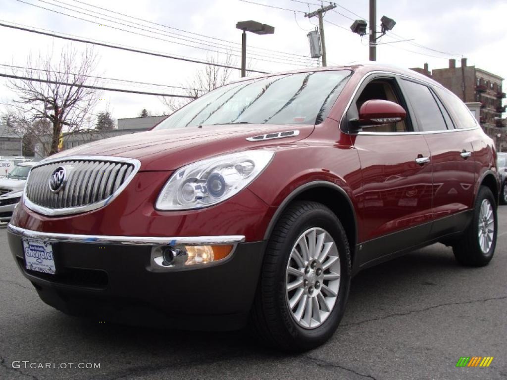 2008 Enclave CXL AWD - Red Jewel / Cashmere/Cocoa photo #3