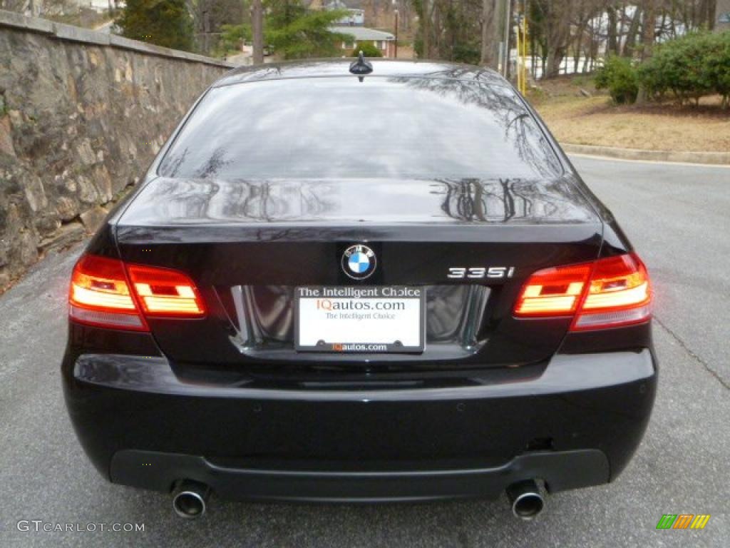 2010 3 Series 335i Coupe - Jet Black / Coral Red/Black Dakota Leather photo #5