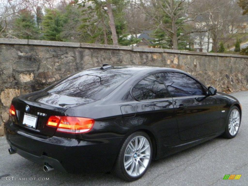 2010 3 Series 335i Coupe - Jet Black / Coral Red/Black Dakota Leather photo #6