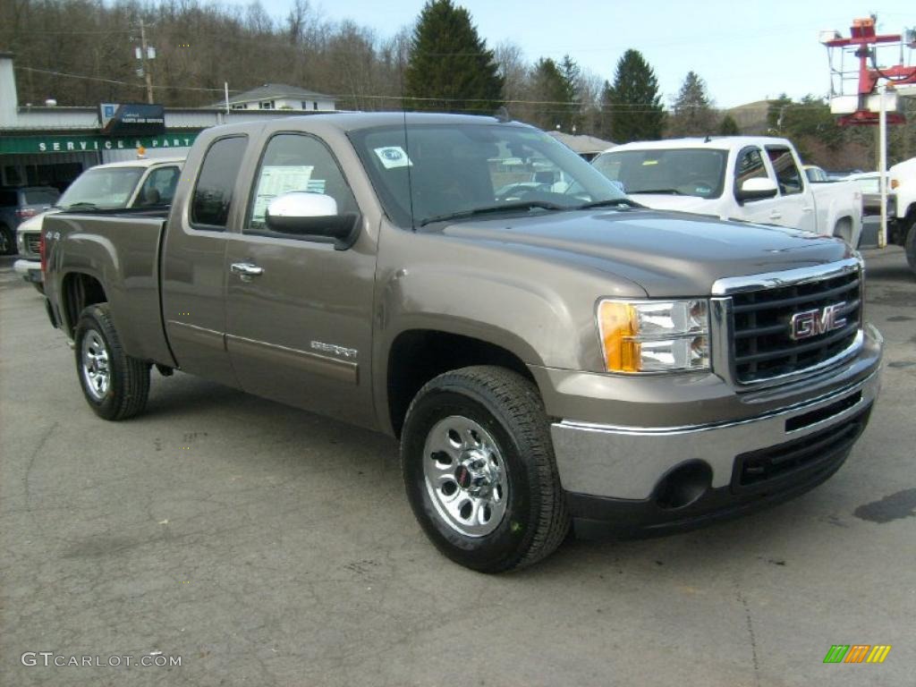 Mocha Steel Metallic 2011 GMC Sierra 1500 SLE Extended Cab 4x4 Exterior Photo #46475793