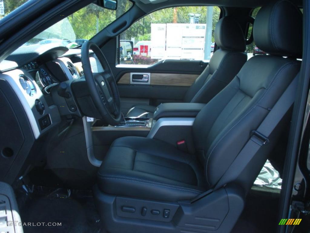 Black Interior 2011 Ford F150 Lariat SuperCrew 4x4 Photo #46477347