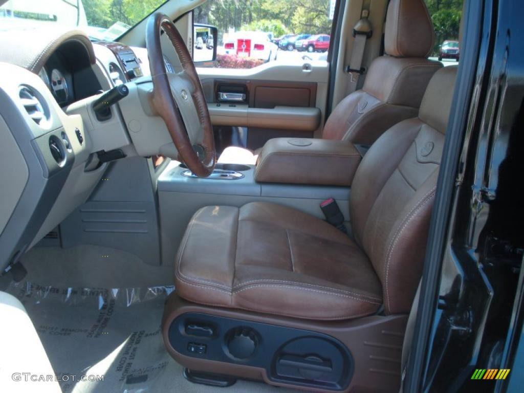 Castano Brown Leather Interior 2005 Ford F150 King Ranch SuperCrew Photo #46477995