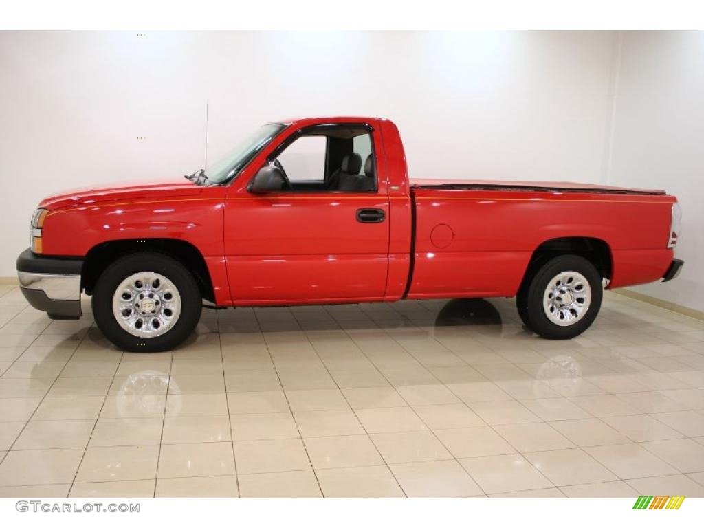 2005 Silverado 1500 Regular Cab - Victory Red / Dark Charcoal photo #4