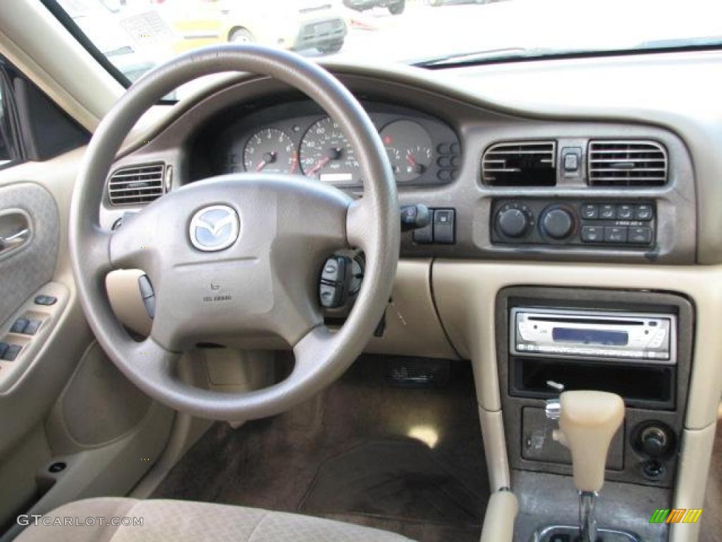 2001 Mazda 626 LX Beige Dashboard Photo #46482411