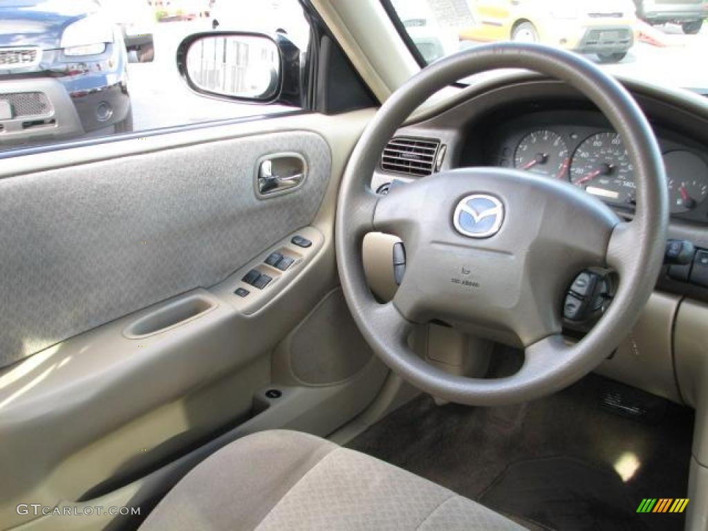 2001 Mazda 626 LX Beige Steering Wheel Photo #46482426