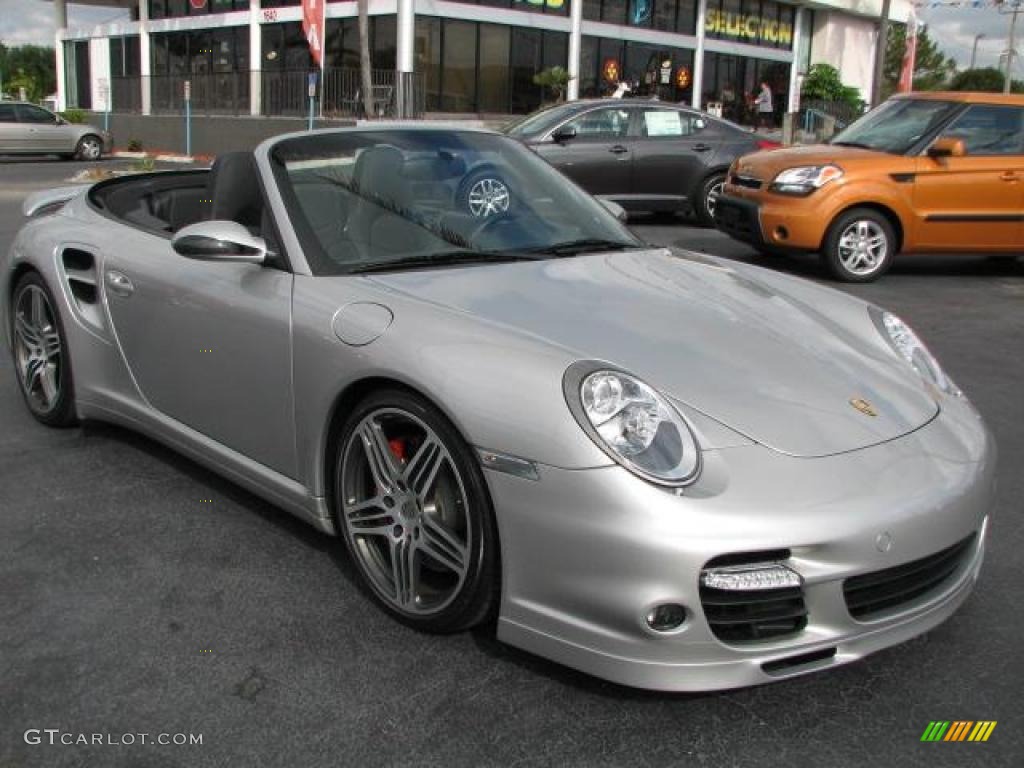 Arctic Silver Metallic 2008 Porsche 911 Turbo Cabriolet Exterior Photo #46482516
