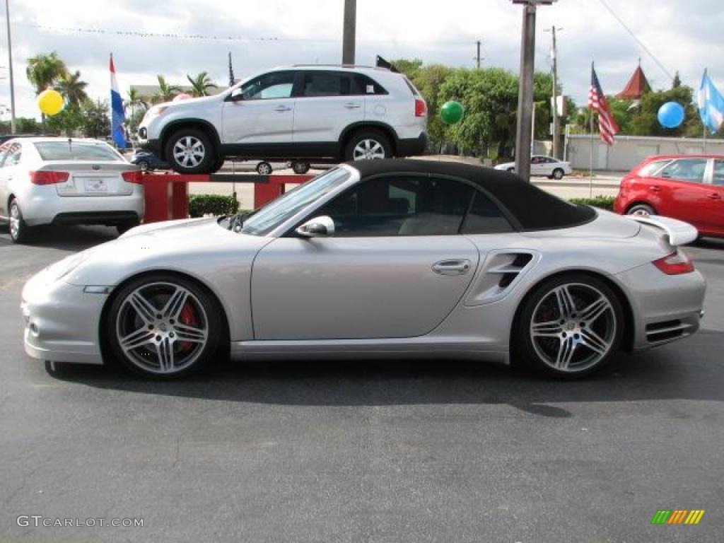 Arctic Silver Metallic 2008 Porsche 911 Turbo Cabriolet Exterior Photo #46482687