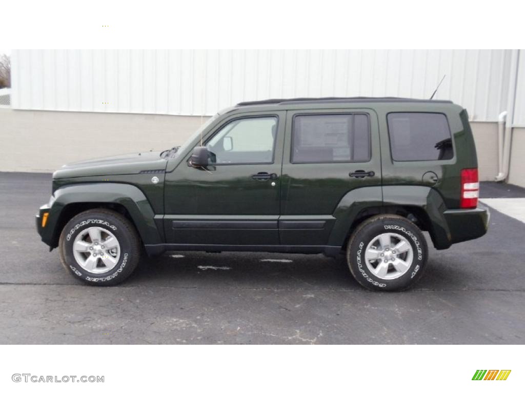 2011 Liberty Sport 4x4 - Natural Green Metallic / Dark Slate Gray photo #9