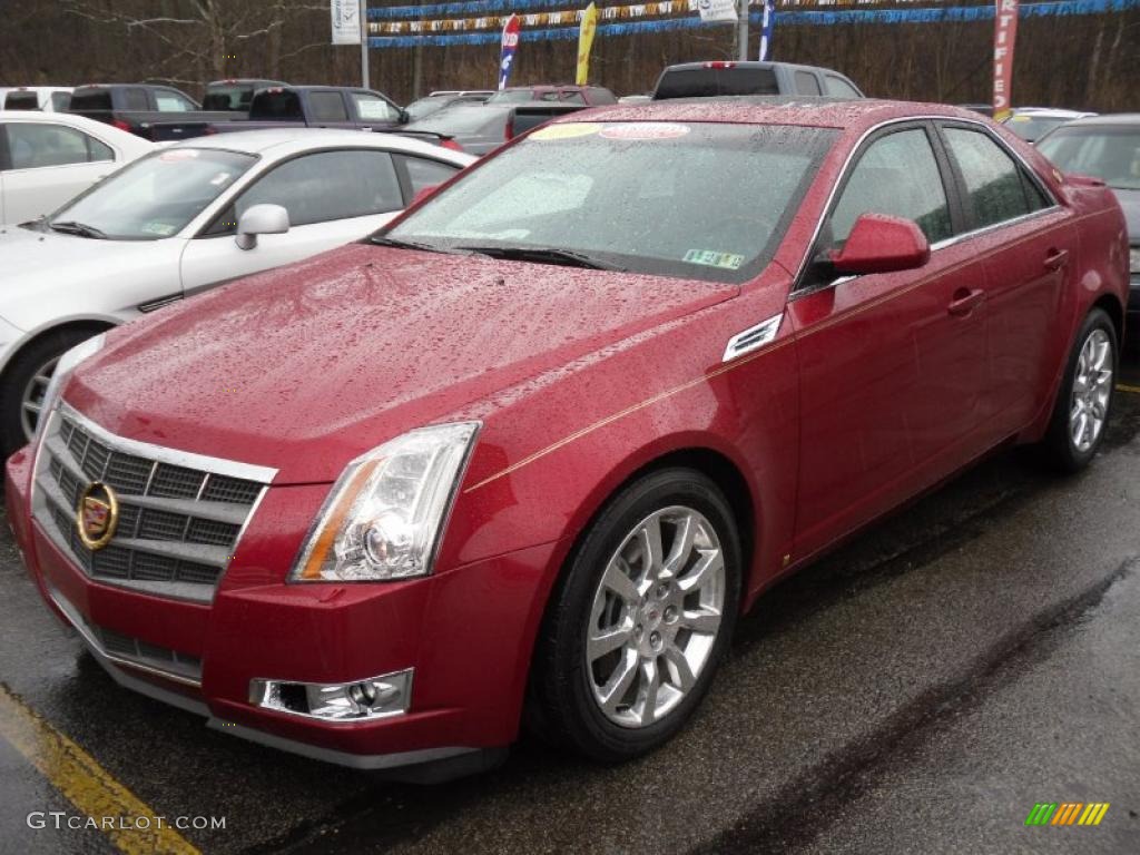Crystal Red 2009 Cadillac CTS 4 AWD Sedan Exterior Photo #46486758