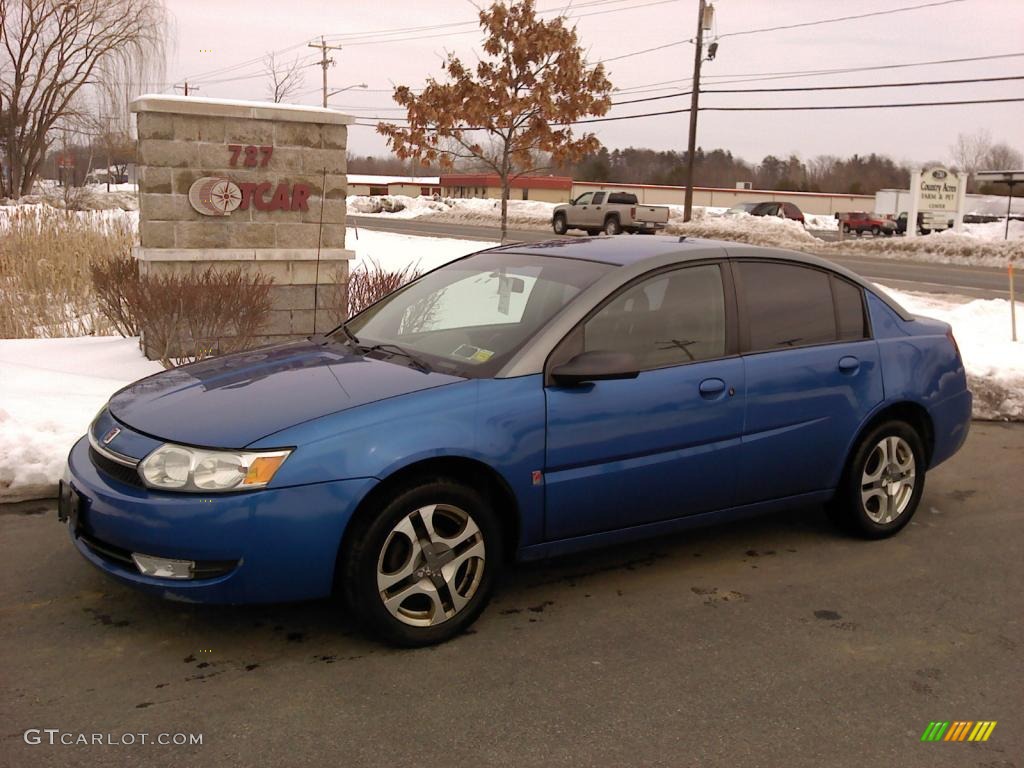 2003 ION 3 Sedan - Bright Blue / Gray photo #1
