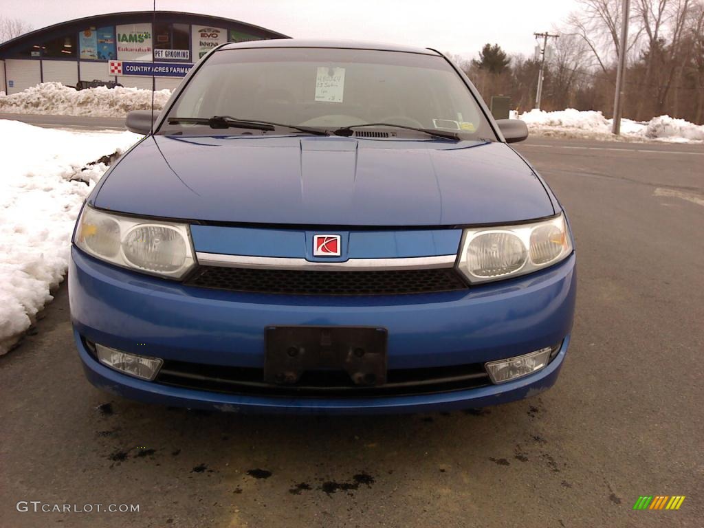 2003 ION 3 Sedan - Bright Blue / Gray photo #2
