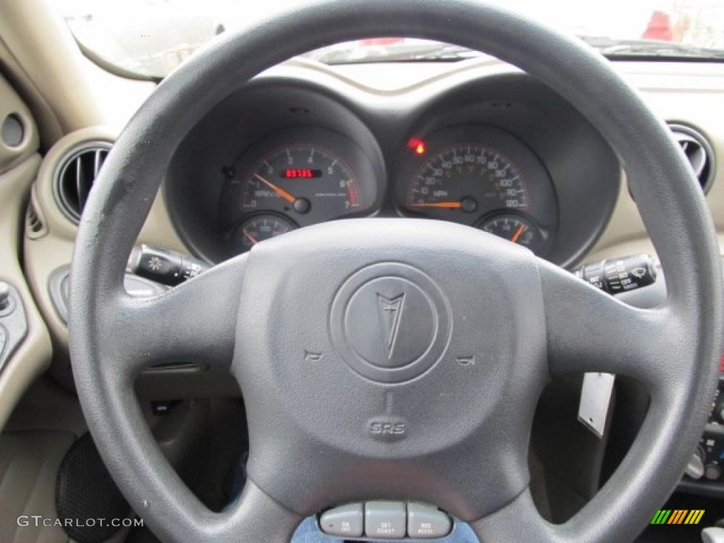 2002 Pontiac Grand Am SE Sedan Dark Taupe Steering Wheel Photo #46490046