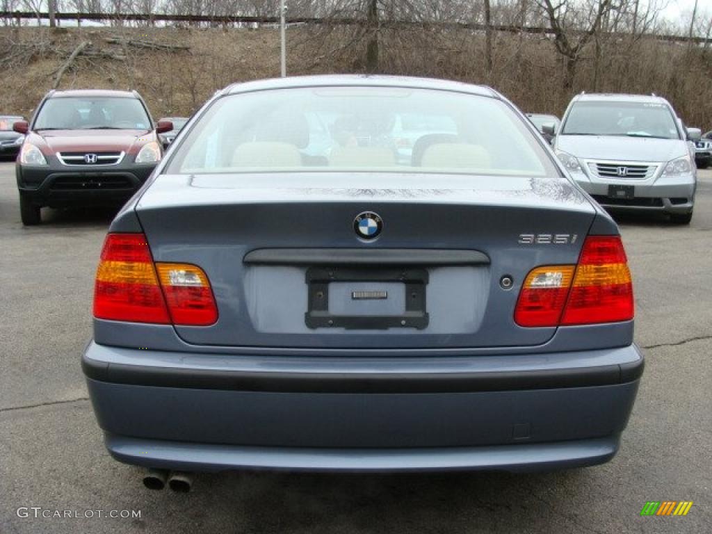 2003 3 Series 325i Sedan - Steel Blue Metallic / Sand photo #6