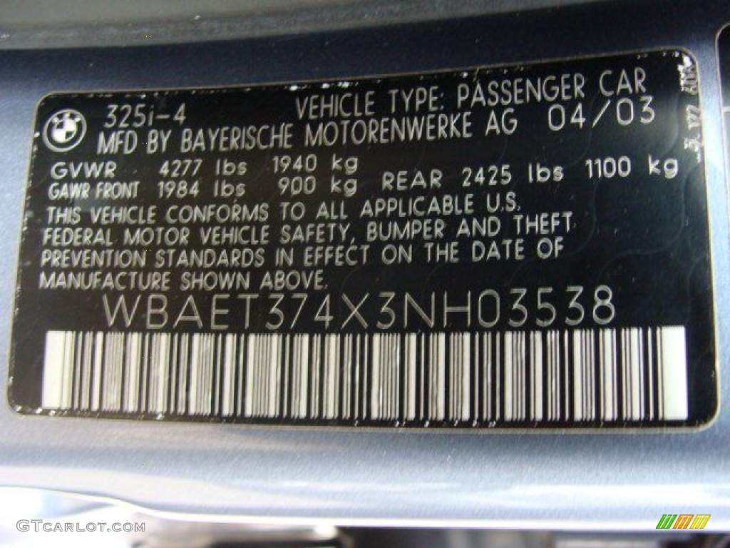 2003 3 Series 325i Sedan - Steel Blue Metallic / Sand photo #26
