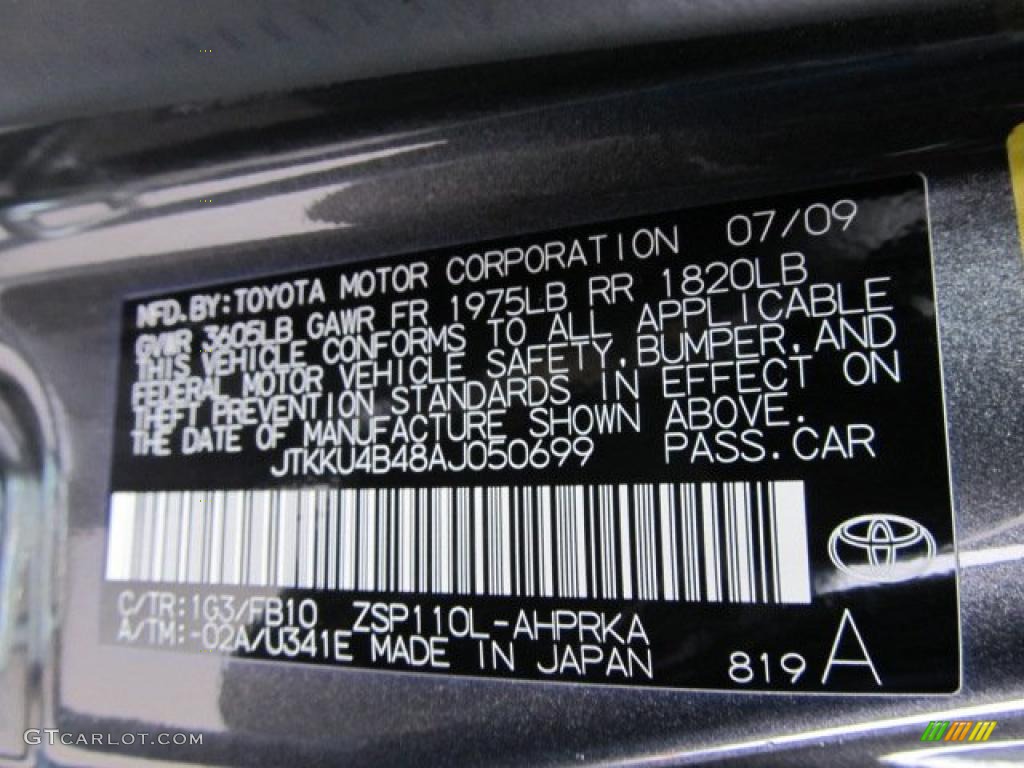 2010 xD Color Code 1G3 for Magnetic Gray Metallic Photo #46492569