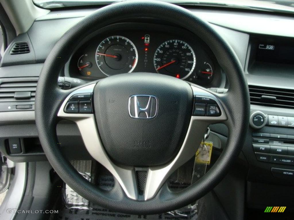 2010 Honda Accord LX-S Coupe Black Steering Wheel Photo #46492665