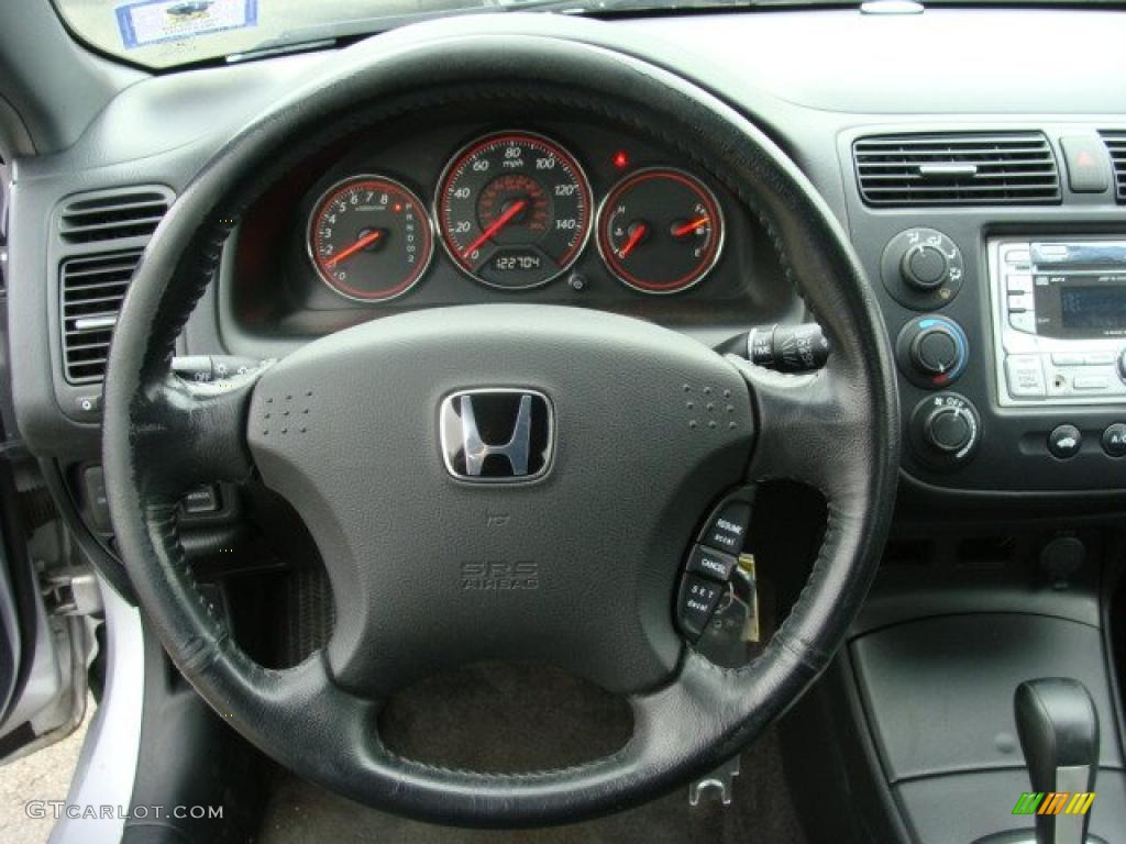 2005 Civic EX Coupe - Satin Silver Metallic / Black photo #14