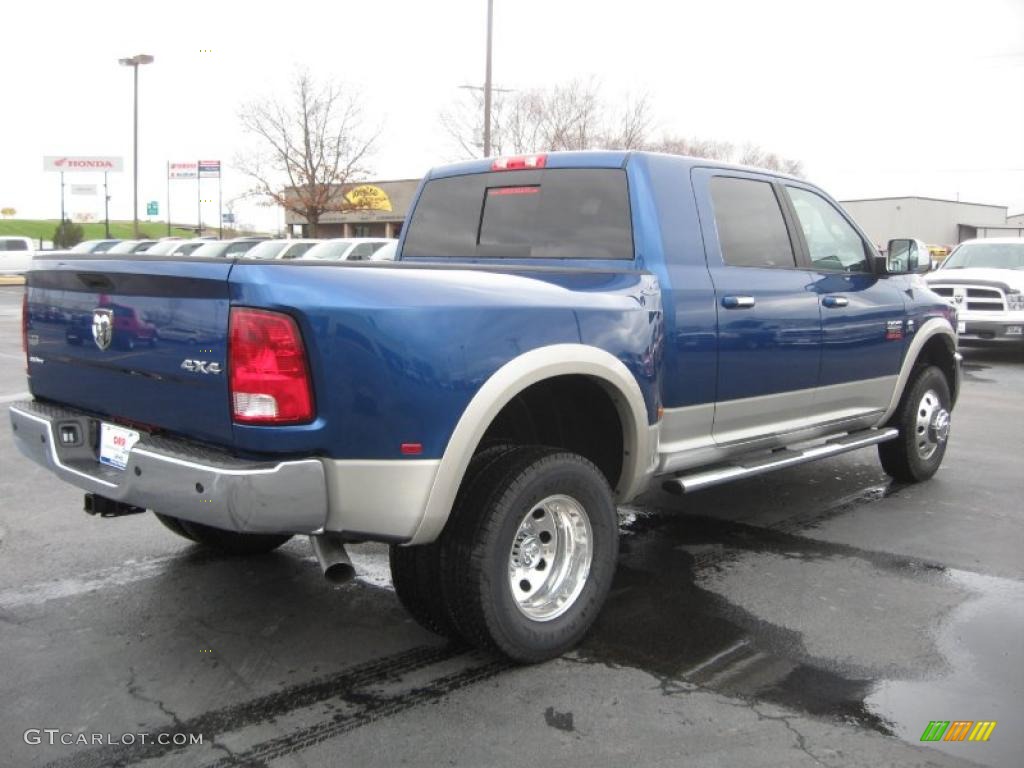 2011 Ram 3500 HD Laramie Mega Cab 4x4 Dually - Deep Water Blue Pearl / Dark Slate Gray photo #5