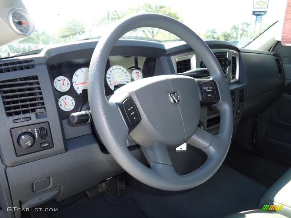 2007 Dodge Ram 1500 SLT Regular Cab 4x4 Medium Slate Gray Steering Wheel Photo #46494900