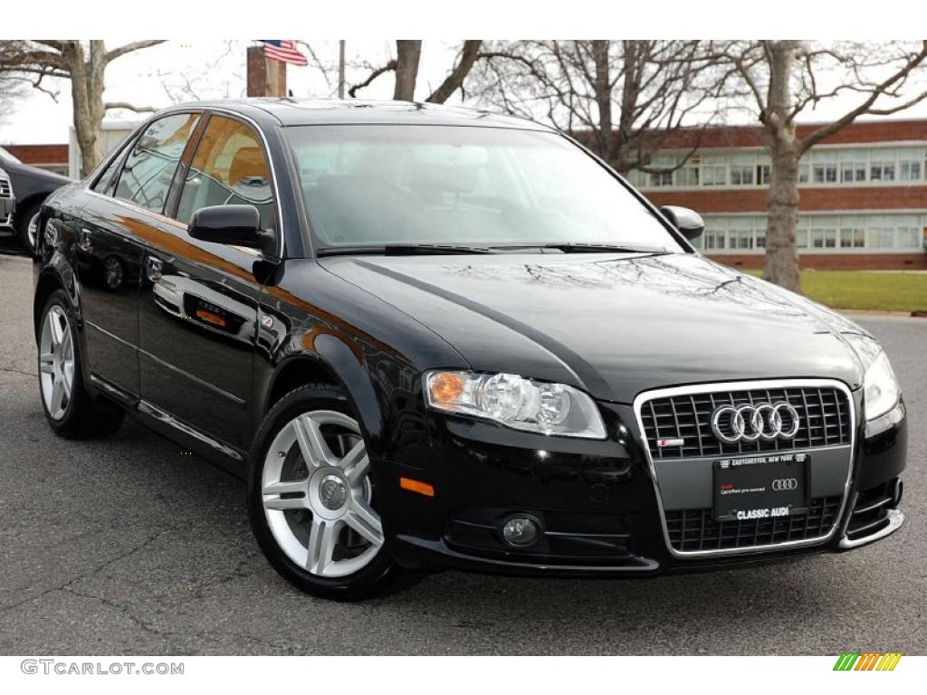 2008 A4 2.0T quattro S-Line Sedan - Brilliant Black / Black photo #3